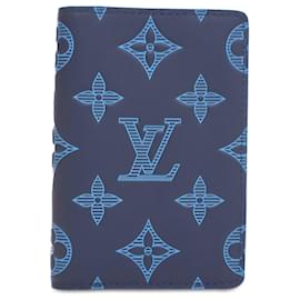 Louis Vuitton-Louis Vuitton Blue Monogram Shadow Pocket Organizer-Blue