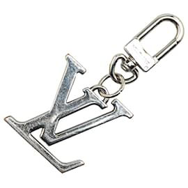 Louis Vuitton-Louis Vuitton Silver Brass LV Initials Key Holder-Silvery