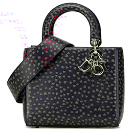 Dior-Dior Blue Medium Calfskin I Love Paris Lady Dior-Blue,Navy blue