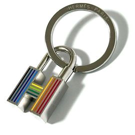 Hermès Hermes Men's Key Ring Holder Quiz Rainbow Padlock Other