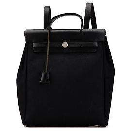 Hermès Schwarzer Toile Herbag GM Rucksack Schwarz