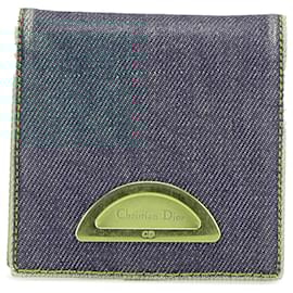 Dior-Dior Blue Denim Malice Bifold Wallet-Blue,Other