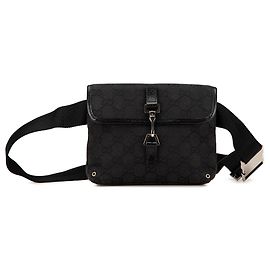 Gucci Black GG Canvas Jackie Belt Bag Black