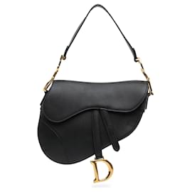 Dior-Dior Black Grained Calfskin Saddle Bag-Black