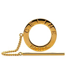 Céline Anello per sciarpa con logo placcato in oro Celine Gold D'oro