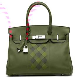 Hermès-Hermès Red Swift Birkin Tressage de Cuir 30-Red