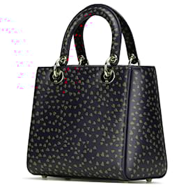 Dior-Dior Blue Medium Calfskin I Love Paris Lady Dior-Blue,Navy blue