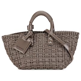 Balenciaga-Balenciaga Brown Faux Leather Bistro Panier XS-Brown