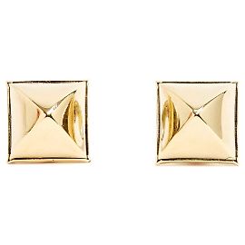 Hermès 2000 Medor Goldene Clip-Ohrringe Golden