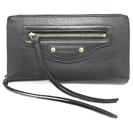 Balenciaga-Balenciaga Round Zip Wallet in Neo Classic Black-Black