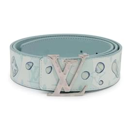 Louis Vuitton-Cinto de couro reversível Aqua Louis Vuitton-Azul
