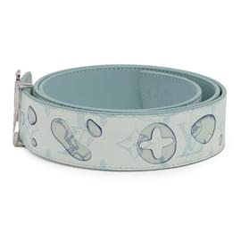 Louis Vuitton-Cinto de couro reversível Aqua Louis Vuitton-Azul