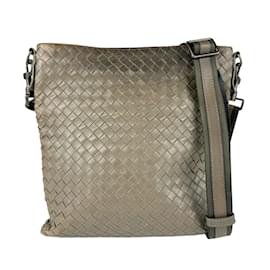 Bottega Veneta-Bottega Veneta Khaki Leather Shoulder Bag-Khaki