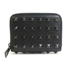 Valentino Garavani Black Leather Coin Purse Black