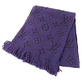 Louis Vuitton-Louis Vuitton Purple Wool Stole-Purple