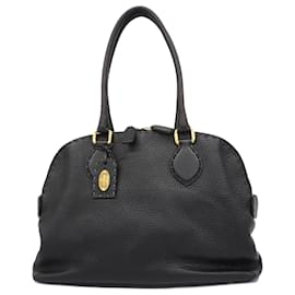 Fendi-Sac à main en cuir Fendi Selleria-Noir