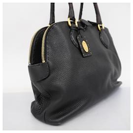 Fendi-Sac à main en cuir Fendi Selleria-Noir