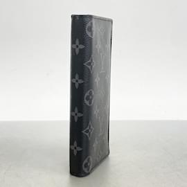 Louis Vuitton-Louis Vuitton Long Wallet Monogram Eclipse Portefeuille Brazza M61697-Black