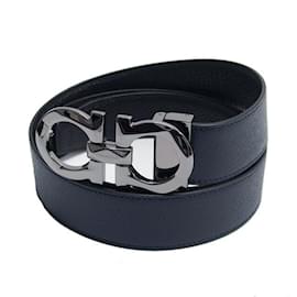 Salvatore Ferragamo-Salvatore Ferragamo Reversible Belt-Black,Navy blue