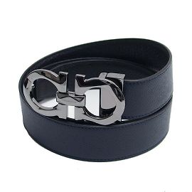 Reversible Gurtel Salvatore Ferragamo Schwarz Marineblau