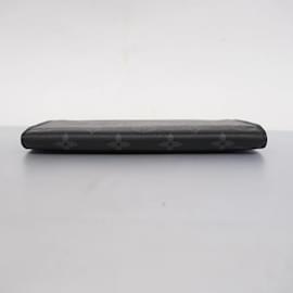 Louis Vuitton-Louis Vuitton Long Wallet Monogram Eclipse Portefeuille Brazza M61697-Black