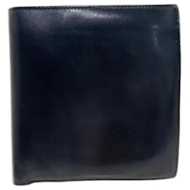 Hermès-Hermes Bi-fold Leather Wallet in Black-Black