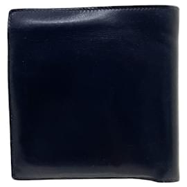Hermès-Hermes Bi-fold Leather Wallet in Black-Black