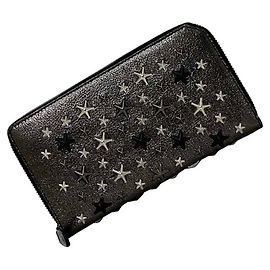 Cartera Larga Jimmy Choo Negro Metálico