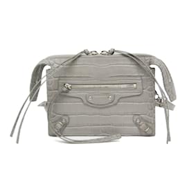 Balenciaga-Balenciaga Gray Leather Shoulder Bag-Brown