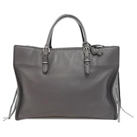 Balenciaga-Balenciaga Paper Handbag in Gray Calfskin-Brown