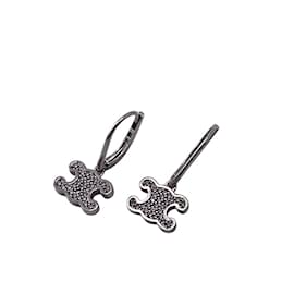 Céline-Celine 55586k Triomphe Stud Earrings-Silvery