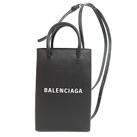 Balenciaga-Balenciaga 593826 Phone Shoulder Bag-Black