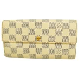 Louis Vuitton-Louis Vuitton Long Wallet Damier Azur Portefeuille Sarah-White