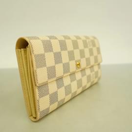 Louis Vuitton-Louis Vuitton Long Wallet Damier Azur Portefeuille Sarah-White