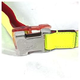 Christian Louboutin-Christian Louboutin Yellow Canvas Buckle Belt-Yellow