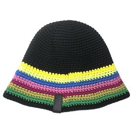 Loewe Black Crochet Knit Hat Black