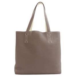 Hermès-Sac tote Hermes Double Sens 28-Marron