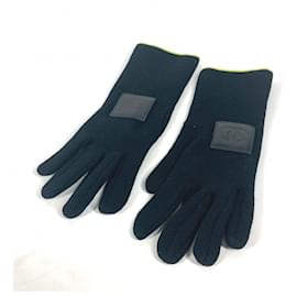 Chanel-Chanel Sports CC Coco Mark Gloves-Black,Yellow