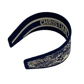 Tiara Toile de Jouy Christian Dior Branco Azul marinho