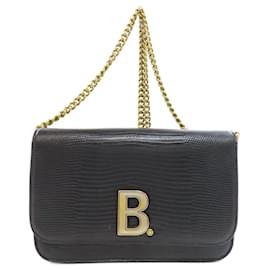 Balenciaga-Balenciaga Chain Shoulder Long Wallet-Black