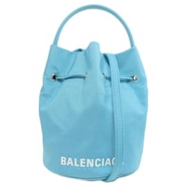 Balenciaga-Balenciaga Light Blue Canvas Handbag-Light blue