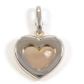 Charm de Bolso Doble Corazón Cartier Rosa Blanco