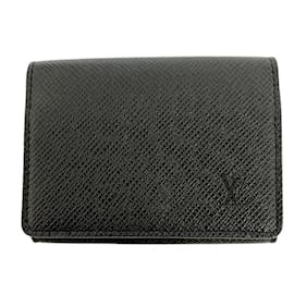 Louis Vuitton-Louis Vuitton Taiga Envelope Carte de Visite NM M64595-Black