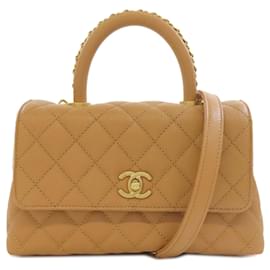 Chanel-Chanel Coco Handle Matelasse Handbag-Brown