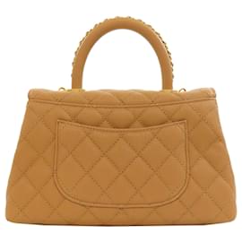 Chanel-Chanel Coco Handle Matelasse Handbag-Brown