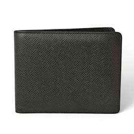 Louis Vuitton-Louis Vuitton Taiga Leather Coin Purse-Black,Grey