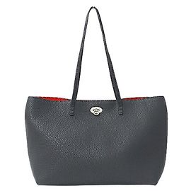 Bolsa tote de couro Fendi Selleria Marrom Vermelho