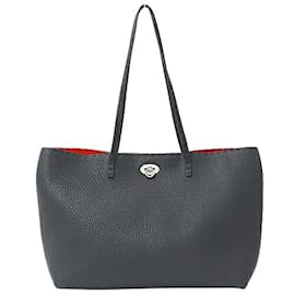 Fendi-Fendi Selleria Leather Tote Bag-Brown,Red