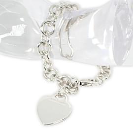 Tiffany & Co-Pulseira charm em prata 925 com tag em forma de coração Tiffany-Outro