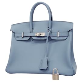 Hermès-Hermes Birkin 25 Handbag in Ciel-Light blue